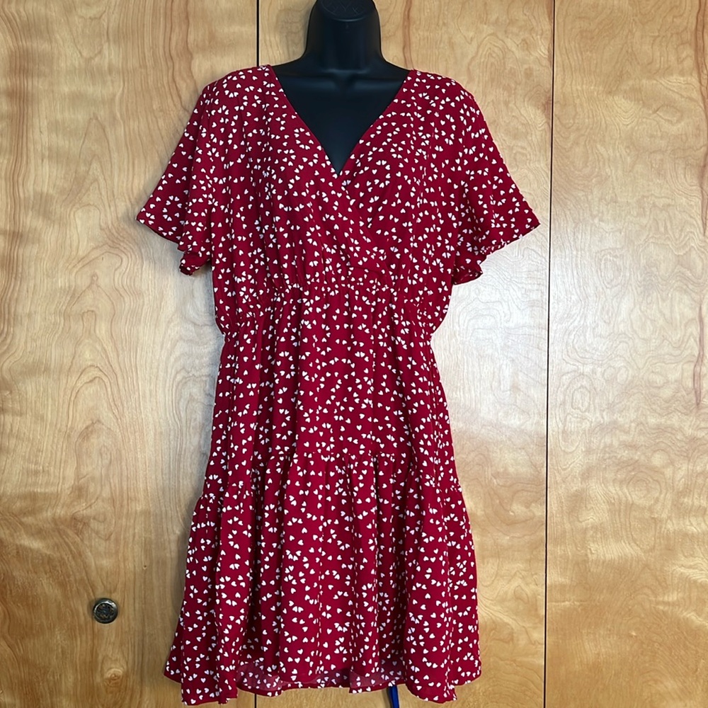 Red Dress with White Hearts All Over